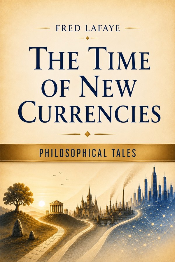 Cover of The Time of New Currencies, philosophical tales by Fred Lafaye